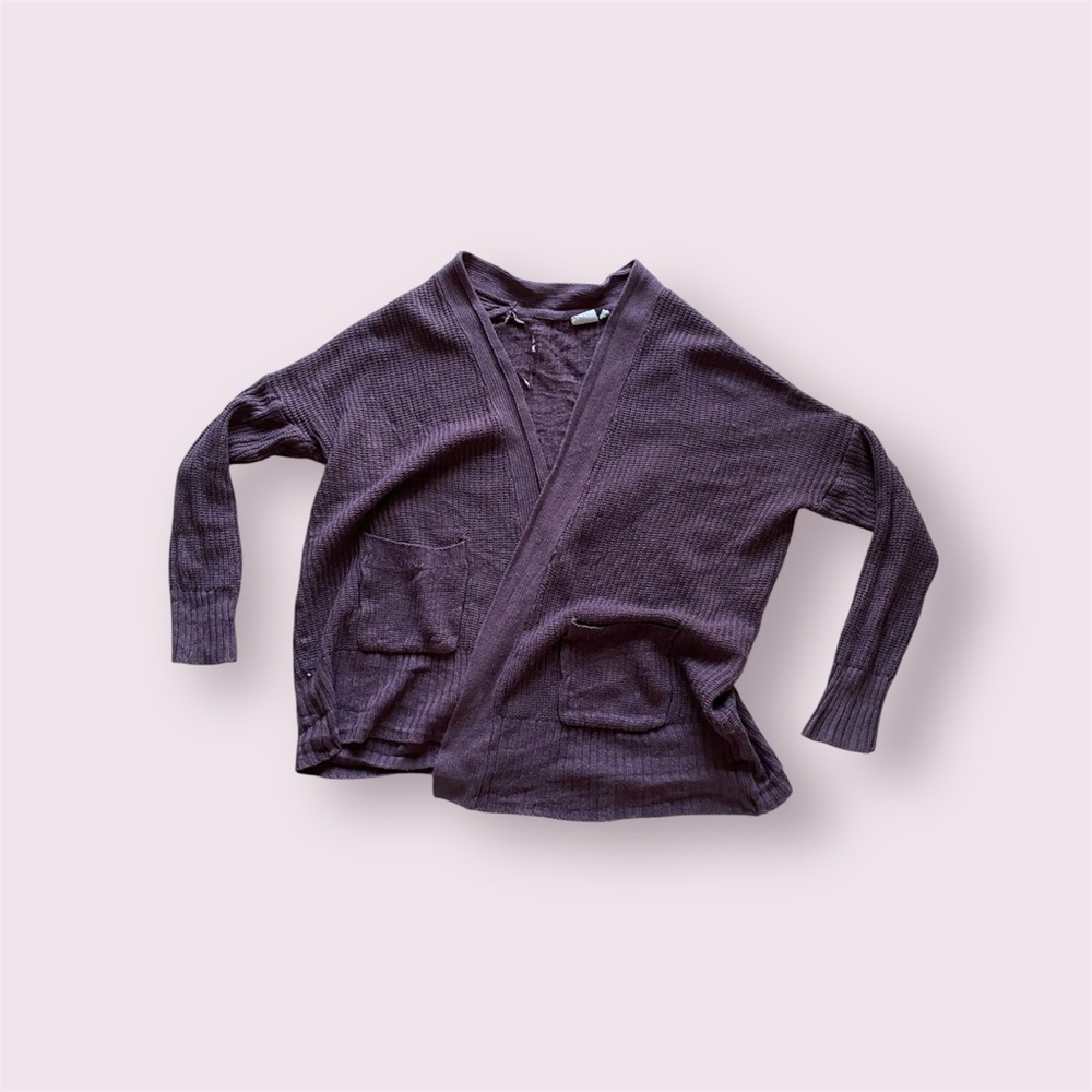 Purple Knit Cardigan - Picture 1 of 8